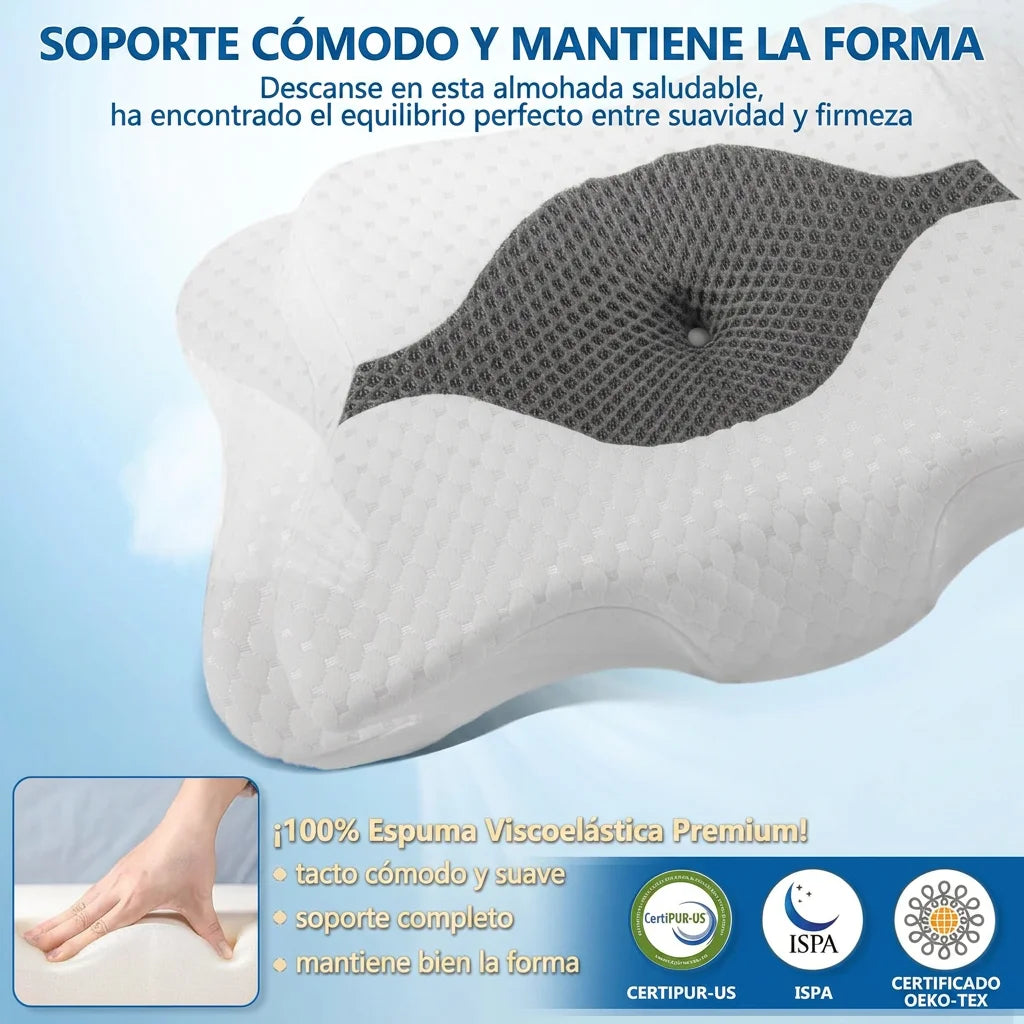 Almohada Cervical Ergonómica Ortopédica para Cuello y Hombros