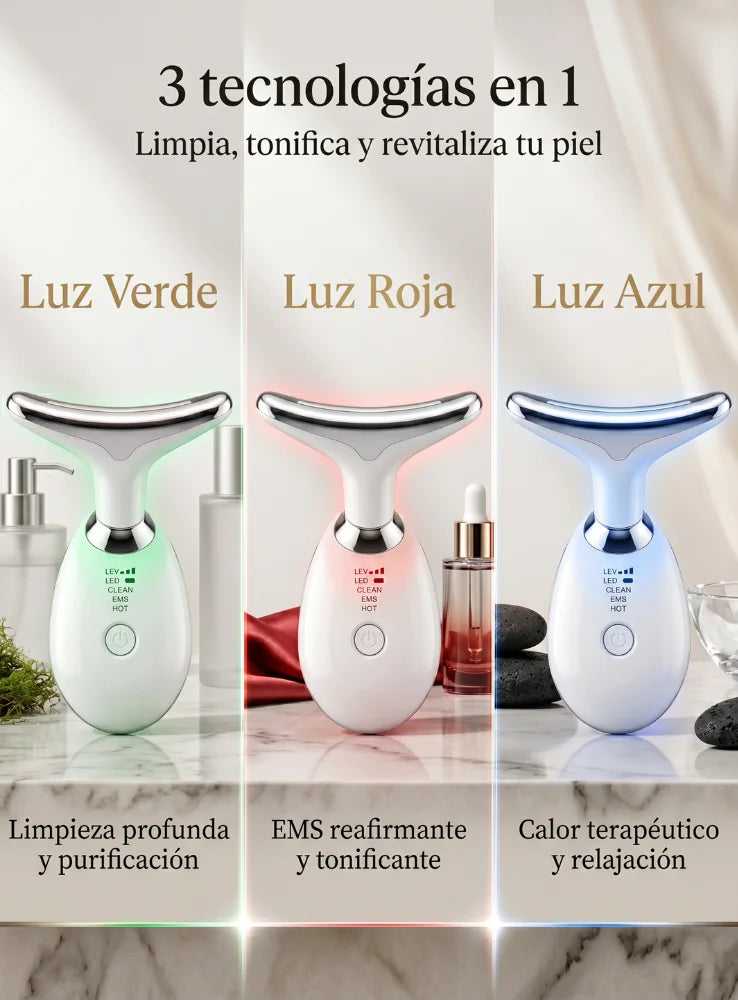 Masajeador Facial de Triple Acción con Fototerapia