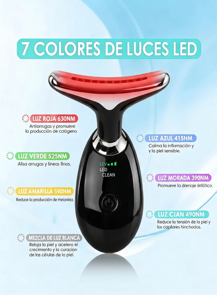 Masajeador Facial Antiarrugas con EMS y Calor Recargable